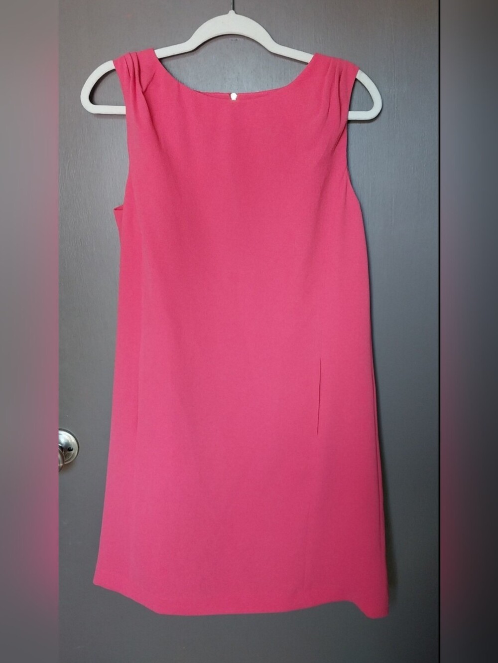 Adrianna Papell Pink Sleeveless Shift Midi Dress